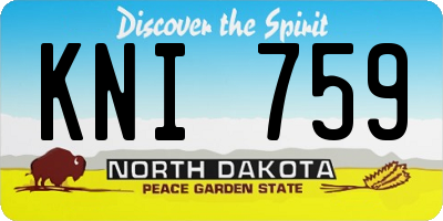 ND license plate KNI759