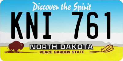 ND license plate KNI761