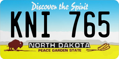 ND license plate KNI765