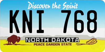 ND license plate KNI768