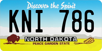 ND license plate KNI786