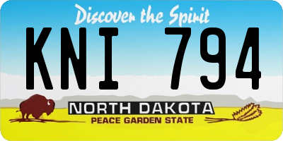 ND license plate KNI794