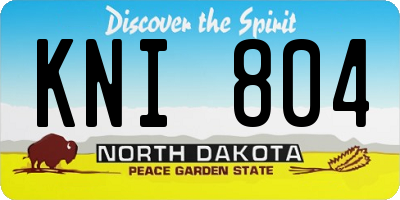 ND license plate KNI804