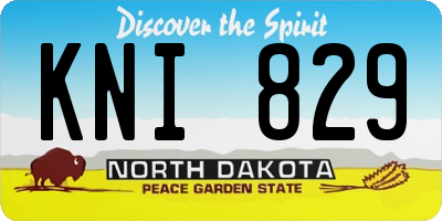 ND license plate KNI829