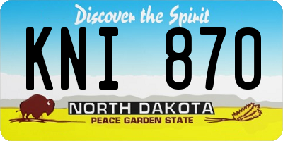ND license plate KNI870