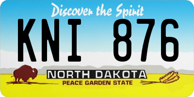 ND license plate KNI876