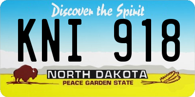 ND license plate KNI918