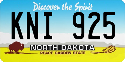 ND license plate KNI925