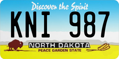 ND license plate KNI987