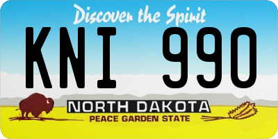 ND license plate KNI990