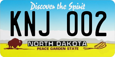 ND license plate KNJ002