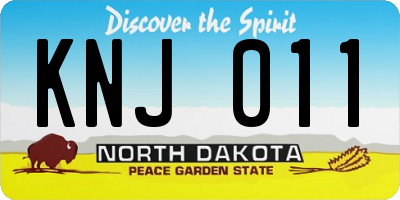 ND license plate KNJ011