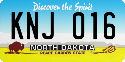 ND license plate KNJ016