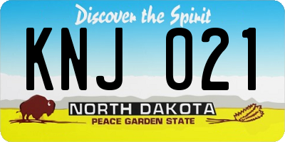 ND license plate KNJ021