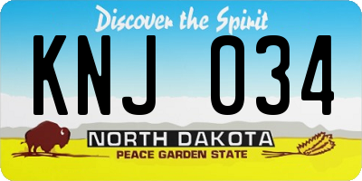 ND license plate KNJ034