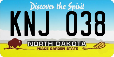 ND license plate KNJ038