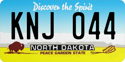 ND license plate KNJ044