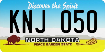 ND license plate KNJ050