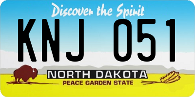 ND license plate KNJ051
