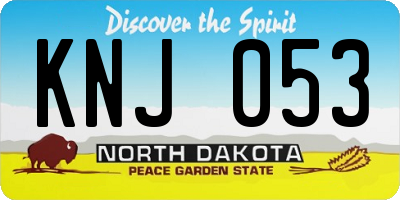 ND license plate KNJ053
