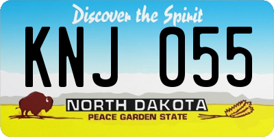 ND license plate KNJ055