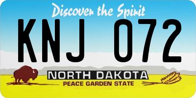 ND license plate KNJ072