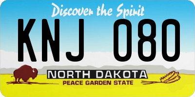 ND license plate KNJ080