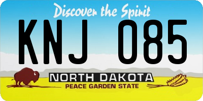 ND license plate KNJ085
