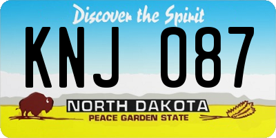 ND license plate KNJ087
