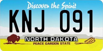 ND license plate KNJ091