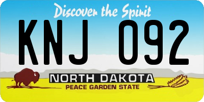 ND license plate KNJ092