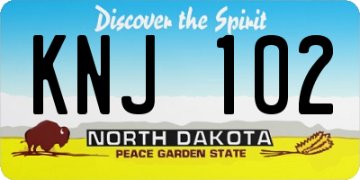ND license plate KNJ102