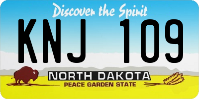 ND license plate KNJ109