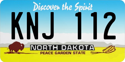 ND license plate KNJ112