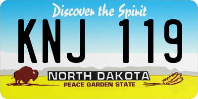 ND license plate KNJ119