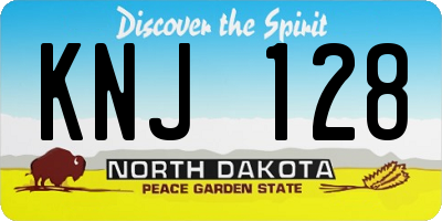 ND license plate KNJ128