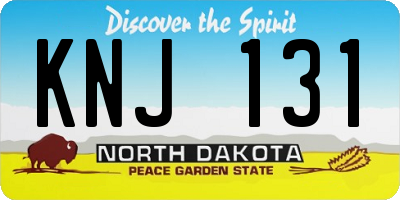 ND license plate KNJ131