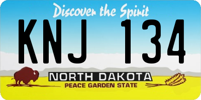 ND license plate KNJ134