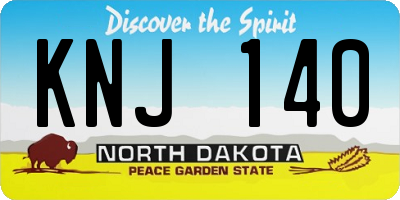 ND license plate KNJ140