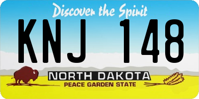 ND license plate KNJ148