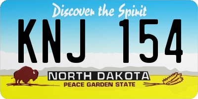 ND license plate KNJ154
