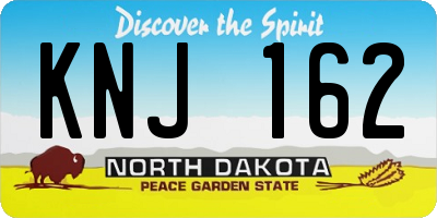 ND license plate KNJ162