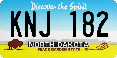 ND license plate KNJ182