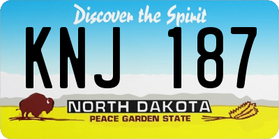 ND license plate KNJ187