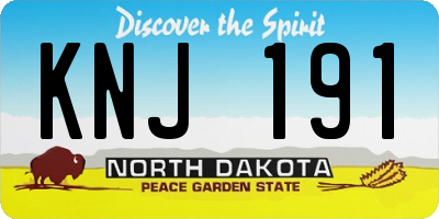 ND license plate KNJ191