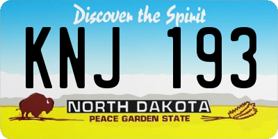 ND license plate KNJ193