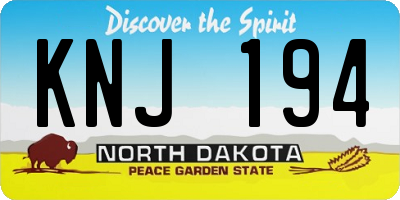 ND license plate KNJ194