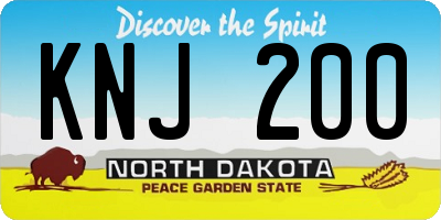 ND license plate KNJ200