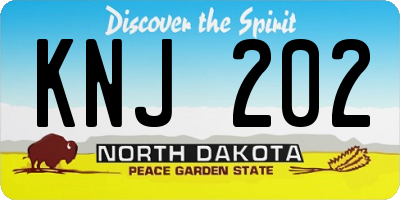 ND license plate KNJ202