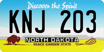 ND license plate KNJ203